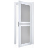 Межкомнатная дверь TERMINUS модель 104 (застекленная) Матовый Белый - Фото№3