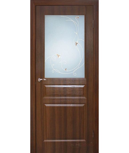 Міжкімнатні двері Оміс Барселона СС+КР горіх - Фото№1