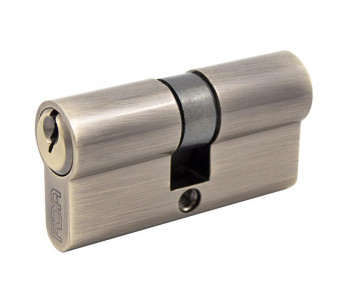 Цилиндр дверной ВRUNO 40/40мм ZN лазерный 80мм 5 ключей, поворотник, черный