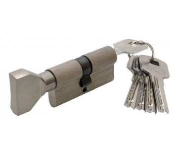 Цилиндр "ВРУНО" 35/35мм Z лаз 70мм 5 кл повор. хром