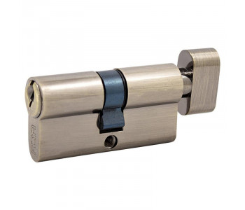Цилиндр дверной ВRUNO 40/40мм ZN лазерный 80мм 5 ключей, поворотник, черный