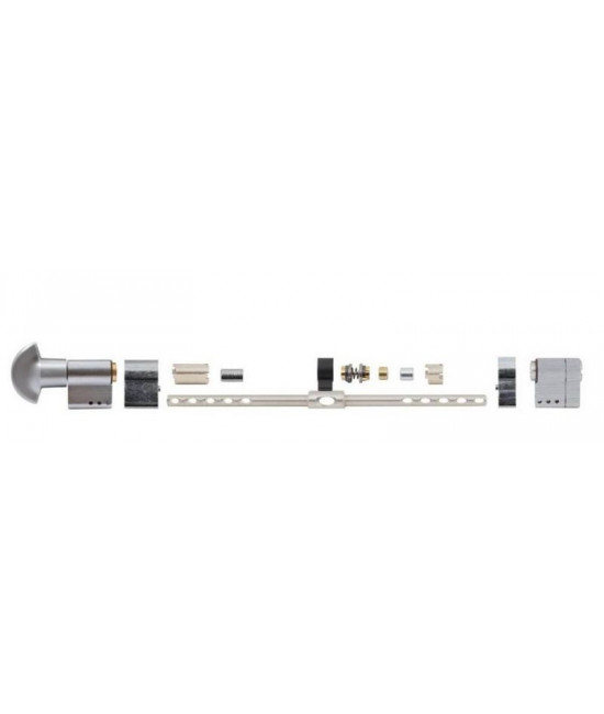 цилиндр Securemme K1 50/45 мм ключ/ручка 5кл + 1 мотажный мат хром - Фото№1