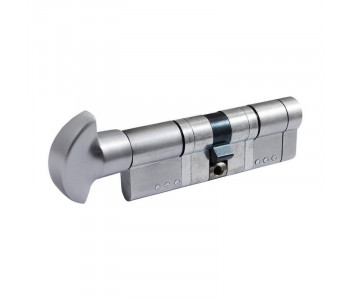 Цилиндр дверной ВRUNO 40/40мм ZN лазерный 80мм 5 ключей, поворотник, черный