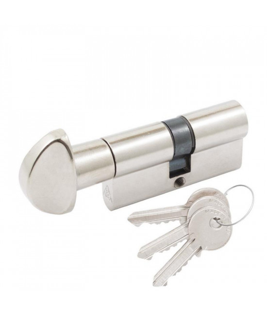 Цилиндр Cortelezzi 117F 30x30 ключ/поворот. никель - Фото№1