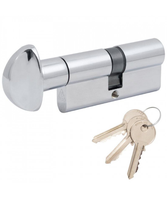Цилиндр Cortellezzi Primo 117F 35x35 ключ/поворот. хром - Фото№1