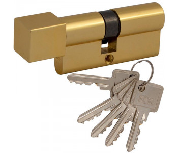 цилиндр RDA 30/38мм англ. 68мм 5кл квадратный эт. полированная латунь