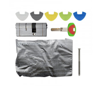 Цилиндр дверной ВRUNO 40/40мм ZN лазерный 80мм 5 ключей, поворотник, черный