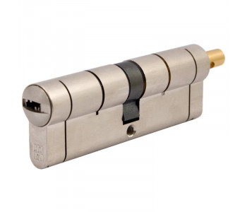 Цилиндр дверной ВRUNO 40/40мм ZN лазерный 80мм 5 ключей, поворотник, черный