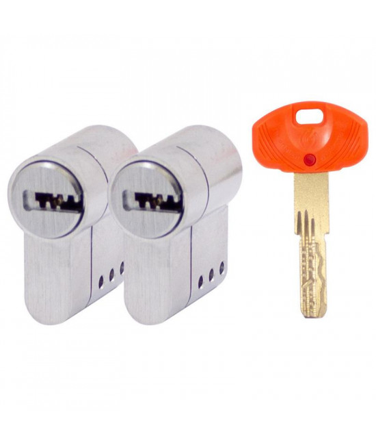 Securemme 3600UCS2727115 Комплект полутел цилиндра 5кл+1монтажный ключ мат.хром - Фото№1