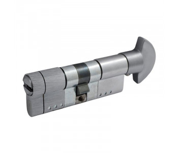 Цилиндр дверной ВRUNO 40/40мм ZN лазерный 80мм 5 ключей, поворотник, черный