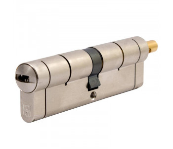 Цилиндр дверной ВRUNO 40/40мм ZN лазерный 80мм 5 ключей, поворотник, черный