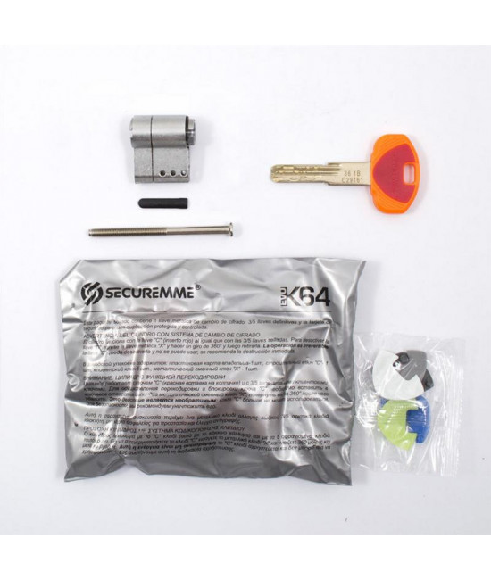 Securemme 3600UCS27XX115 Пол тела цилиндра 5кл+1монтажный ключ мат.хром - Фото№1