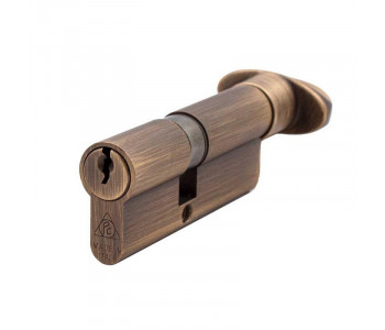 Цилиндр дверной ВRUNO 40/40мм ZN лазерный 80мм 5 ключей, поворотник, черный