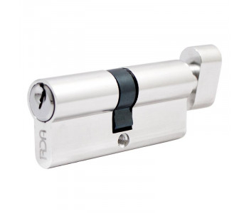 Цилиндр дверной ВRUNO 40/40мм ZN лазерный 80мм 5 ключей, поворотник, черный