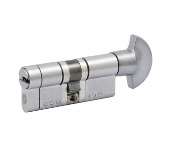 Цилиндр дверной ВRUNO 40/40мм ZN лазерный 80мм 5 ключей, поворотник, черный