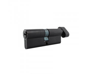 Цилиндр дверной ВRUNO 40/40мм ZN лазерный 80мм 5 ключей, поворотник, черный