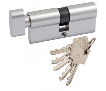 Цилиндр Securemme 3200QCS30451X5 К2 30/45 мм 5кл+1 монтажный ключ, со штоком, мат