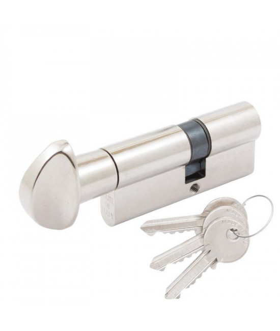 Цилиндр Cortelezzi 117F 30x40 ключ/поворот. никель - Фото№1