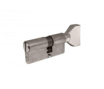 Цилиндр дверной ВRUNO 40/40мм ZN лазерный 80мм 5 ключей, поворотник, черный