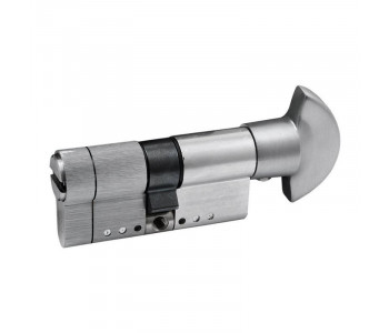 Цилиндр дверной ВRUNO 40/40мм ZN лазерный 80мм 5 ключей, поворотник, черный