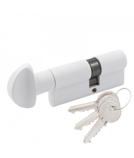 Цилиндр Cortelezzi 117F 30x40 ключ/поворот. белый - Фото№1