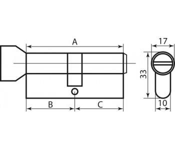 цилиндр RDA 30/38мм англ. 68мм 5кл квадратный эт. полированная латунь