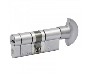 Цилиндр дверной ВRUNO 40/40мм ZN лазерный 80мм 5 ключей, поворотник, черный