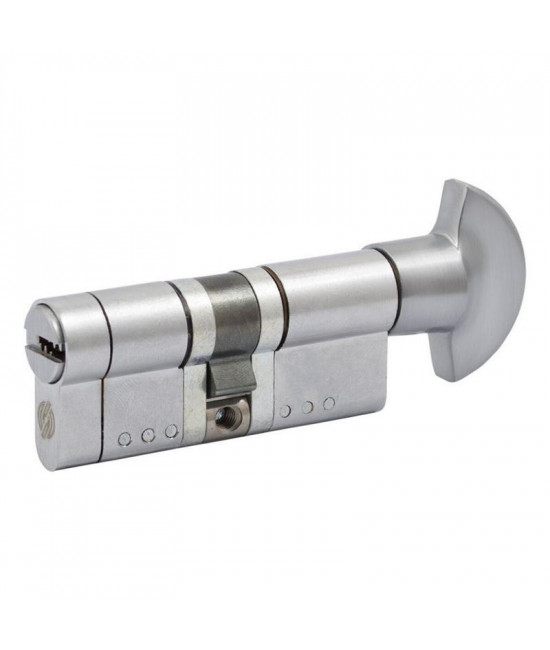 Цилиндр Securemme 3220PCS35351X5 К22 35/35 мм 5кл +1 монтажный ключ/ручка мат.хром - Фото№1