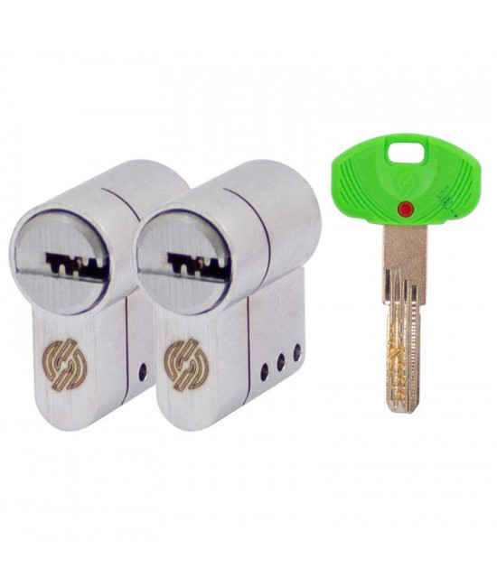 Securemme 3220UCS27271X5 Комплект полутел цилиндра 5кл+1монтажный ключ мат.хром - Фото№1