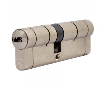 Цилиндр дверной ВRUNO 40/40мм ZN лазерный 80мм 5 ключей, поворотник, черный