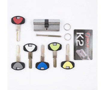 Цилиндр Securemme 3200QCS30451X5 К2 30/45 мм 5кл+1 монтажный ключ, со штоком, мат