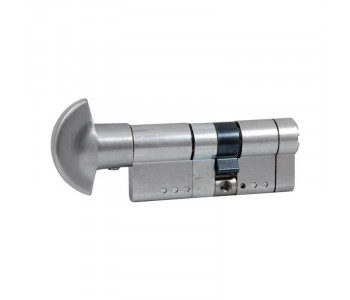 Цилиндр дверной ВRUNO 40/40мм ZN лазерный 80мм 5 ключей, поворотник, черный