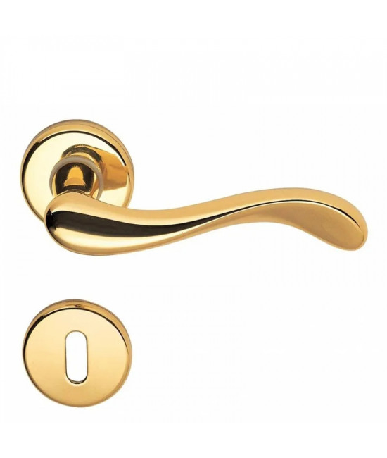 Дверна ручка на розетті під проріз Mandelli 451 Ande полірована латунь - Фото№1