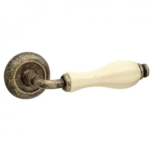 Ручка Fimet 148-269 F01 Lady полированная латунь/белый фарфор/золотая полоска R ф/с