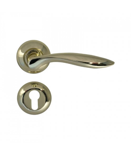 Дверна ручка Comit Z-0027 полірована латунь R ключ (15255) - Фото№1