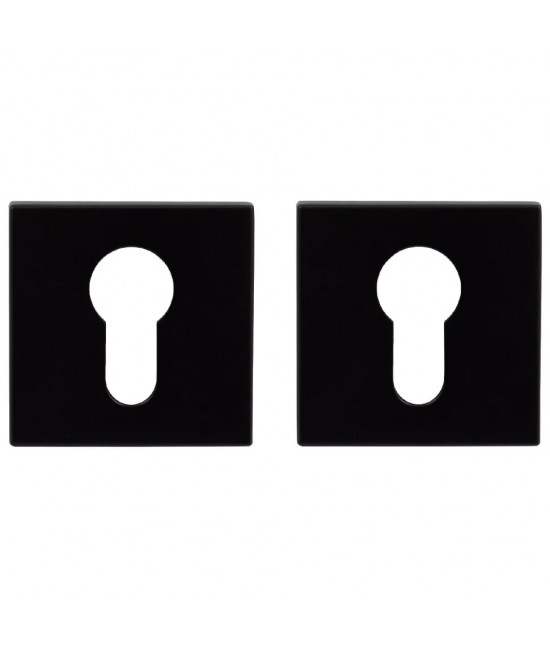 Дверная накладка под цилиндр RDA, матовый черный, (розетта 6 мм) - Фото№1