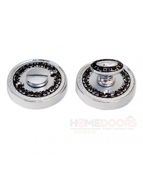 Дверная накладка RDA Antique Collection WC F85 хром/черный лак (29836) - Фото№1