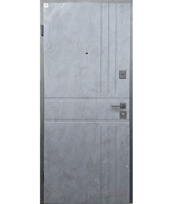 Входная дверь REDFORT - Оптима Бетон антрацит /Белый супермат 3т-2 квартира 860 ЛЕВАЯ - Фото№1