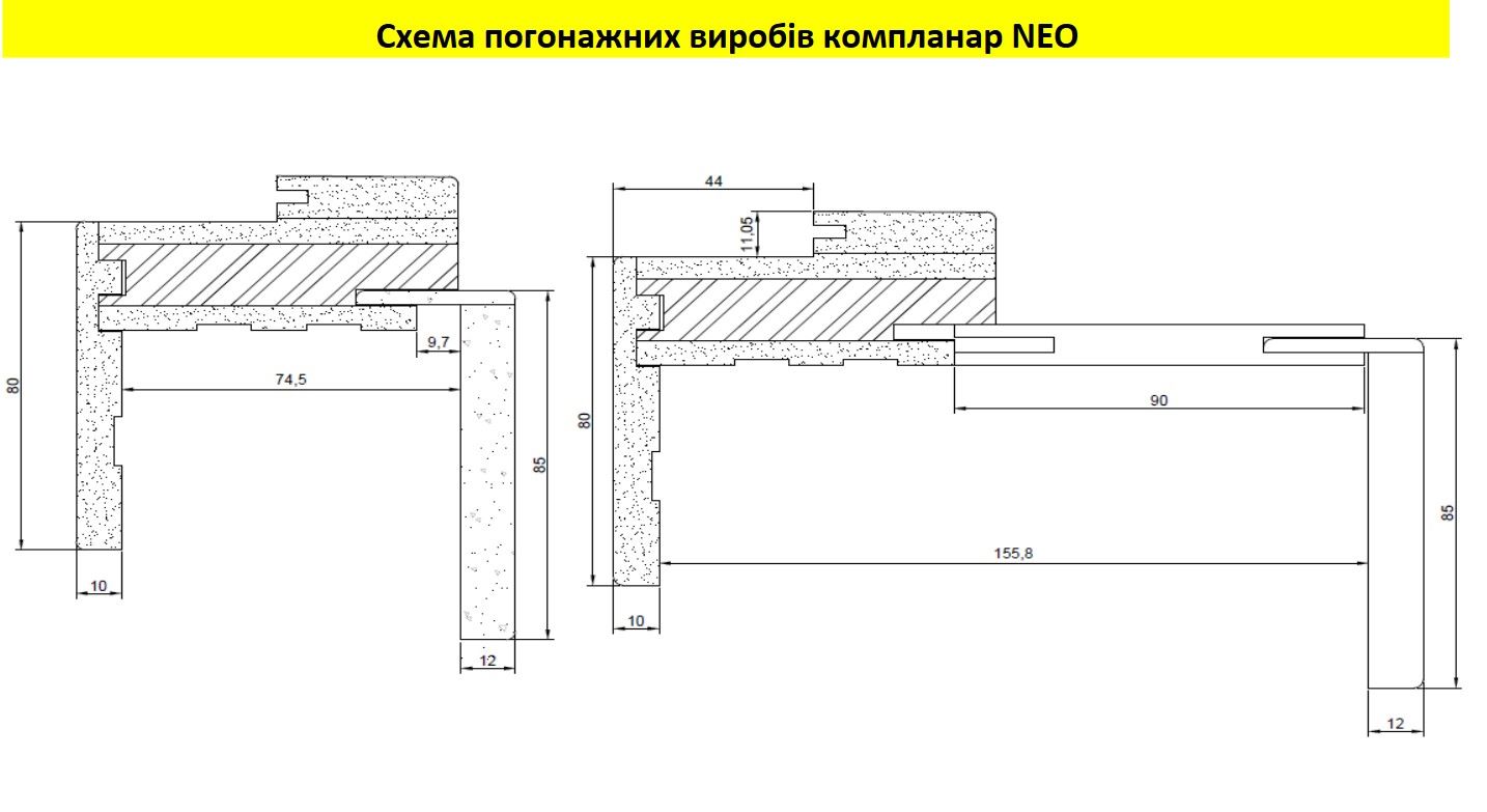 Схема погонажных изделий компланар NEO